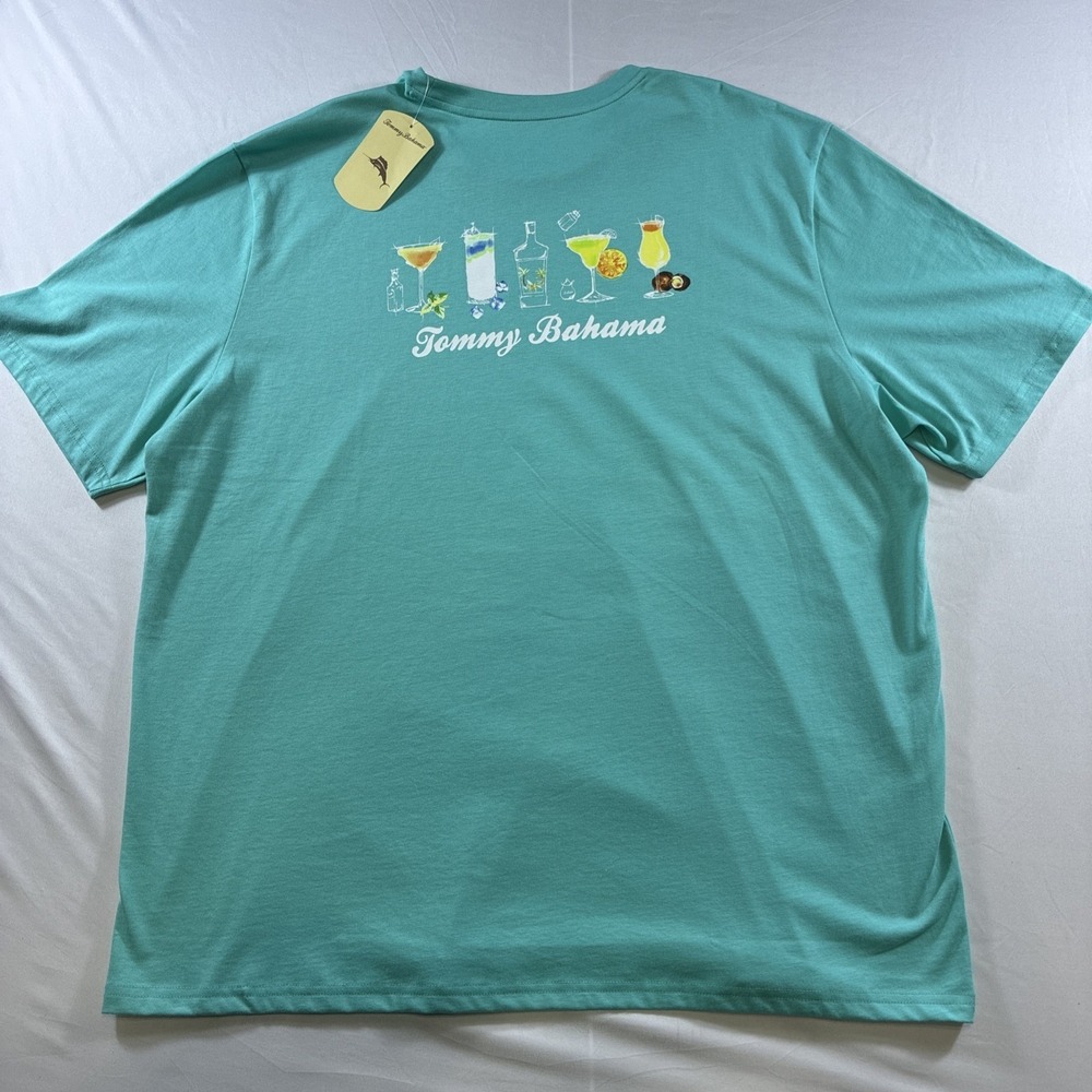 Tommy Bahama Cocktail Beach Resort T Shirt Men's XXL New Blue Freeze